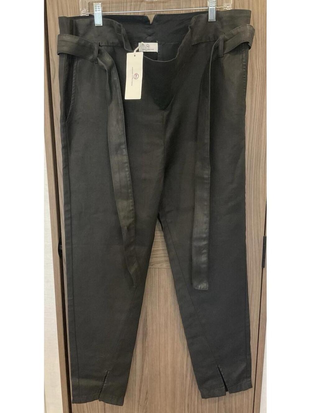 NWT Adriano Goldschmied Womens High Waisted Pants W/ Faux Leather Coating Small